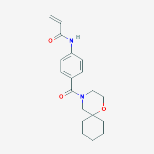 molecular formula C19H24N2O3 B2809666 N-[4-(1-Oxa-4-azaspiro[5.5]undecane-4-carbonyl)phenyl]prop-2-enamide CAS No. 2200806-15-9