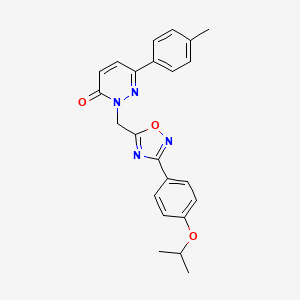 molecular formula C23H22N4O3 B2809681 2-{[3-(4-isopropoxyphenyl)-1,2,4-oxadiazol-5-yl]methyl}-6-(4-methylphenyl)pyridazin-3(2H)-one CAS No. 1207056-87-8
