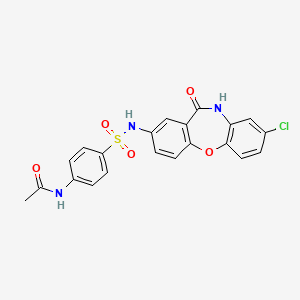 molecular formula C21H16ClN3O5S B2809694 N-(4-(N-(8-chloro-11-oxo-10,11-dihydrodibenzo[b,f][1,4]oxazepin-2-yl)sulfamoyl)phenyl)acetamide CAS No. 922089-30-3