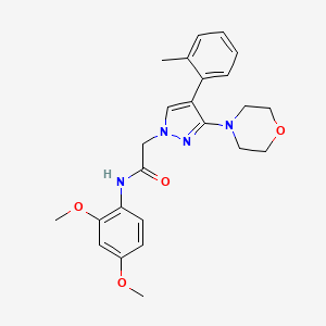molecular formula C24H28N4O4 B2809701 N-(2,4-dimethoxyphenyl)-2-(3-morpholino-4-(o-tolyl)-1H-pyrazol-1-yl)acetamide CAS No. 1286699-61-3