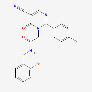 molecular formula C21H17BrN4O2 B2809704 N-(2-bromobenzyl)-2-(5-cyano-6-oxo-2-(p-tolyl)pyrimidin-1(6H)-yl)acetamide CAS No. 1251592-90-1