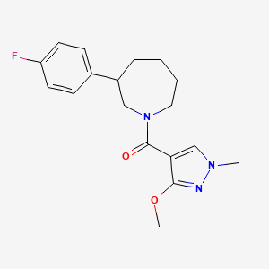 molecular formula C18H22FN3O2 B2809705 (3-(4-fluorophenyl)azepan-1-yl)(3-methoxy-1-methyl-1H-pyrazol-4-yl)methanone CAS No. 1797140-05-6