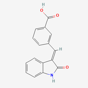 molecular formula C16H11NO3 B2809712 3-[(E)-(2-Oxidanylidene-1h-Indol-3-Ylidene)methyl]benzoic Acid CAS No. 708981-32-2