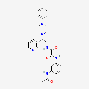 molecular formula C27H30N6O3 B2809713 N'-(3-ACETAMIDOPHENYL)-N-[2-(4-PHENYLPIPERAZIN-1-YL)-2-(PYRIDIN-3-YL)ETHYL]ETHANEDIAMIDE CAS No. 896352-29-7