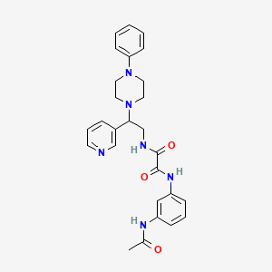 molecular formula C27H30N6O3 B2809713 N-[3-(acetylamino)phenyl]-N'-[2-(4-phenylpiperazin-1-yl)-2-pyridin-3-ylethyl]ethanediamide CAS No. 896352-29-7