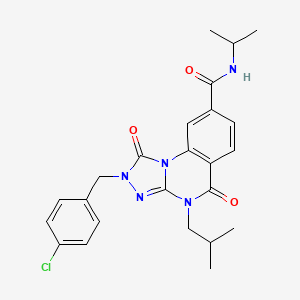 molecular formula C24H26ClN5O3 B2809714 2-(4-氯苄基)-4-异丁基-N-异丙基-1,5-二氧代-1,2,4,5-四氢[1,2,4]三唑并[4,3-a]喹唑啉-8-羧酰胺 CAS No. 1105212-42-7