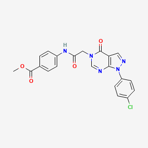 molecular formula C21H16ClN5O4 B2809716 methyl 4-(2-(1-(4-chlorophenyl)-4-oxo-1H-pyrazolo[3,4-d]pyrimidin-5(4H)-yl)acetamido)benzoate CAS No. 852441-12-4