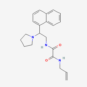 molecular formula C21H25N3O2 B2809717 N1-烯丙基-N2-(2-(萘-1-基)-2-(吡咯烷-1-基)乙基)草酰胺 CAS No. 941977-23-7