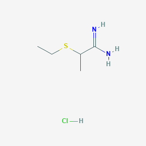 molecular formula C5H13ClN2S B2809721 2-(Ethylsulfanyl)propanimidamide hydrochloride CAS No. 1423033-41-3
