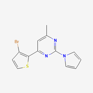 molecular formula C13H10BrN3S B2809722 4-(3-溴-2-噻吩基)-6-甲基-2-(1H-吡咯-1-基)嘧啶 CAS No. 860788-72-3