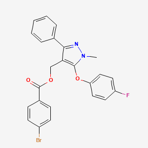 molecular formula C24H18BrFN2O3 B2809723 [5-(4-fluorophenoxy)-1-methyl-3-phenyl-1H-pyrazol-4-yl]methyl 4-bromobenzenecarboxylate CAS No. 318289-24-6