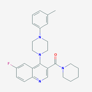 {6-Fluoro-4-[4-(3-methylphenyl)piperazin-1-yl]quinolin-3-yl}(piperidin-1-yl)methanone