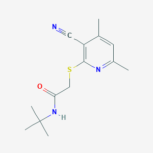 molecular formula C14H19N3OS B2809729 N-tert-butyl-2-[(3-cyano-4,6-dimethylpyridin-2-yl)sulfanyl]acetamide CAS No. 633279-04-6