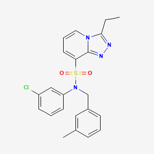 molecular formula C22H21ClN4O2S B2809743 N-(3-chlorophenyl)-3-ethyl-N-[(3-methylphenyl)methyl]-[1,2,4]triazolo[4,3-a]pyridine-8-sulfonamide CAS No. 1251704-09-2