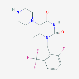 1-(2-Fluoro-6-trifluoromethylbenzyl)-6-methyl-5-piperazin-1-yl-1H-pyrimidine-2,4-dione