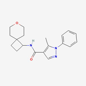 5-methyl-1-phenyl-N-(7-oxaspiro[3.5]nonan-1-yl)-1H-pyrazole-4-carboxamide