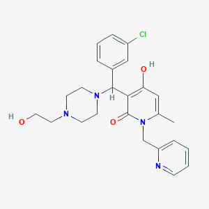 3-((3-chlorophenyl)(4-(2-hydroxyethyl)piperazin-1-yl)methyl)-4-hydroxy-6-methyl-1-(pyridin-2-ylmethyl)pyridin-2(1H)-one