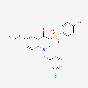 1-[(3-Chlorophenyl)methyl]-6-ethoxy-3-(4-methoxyphenyl)sulfonylquinolin-4-one