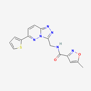 molecular formula C15H12N6O2S B2809792 5-methyl-N-((6-(thiophen-2-yl)-[1,2,4]triazolo[4,3-b]pyridazin-3-yl)methyl)isoxazole-3-carboxamide CAS No. 1903278-15-8
