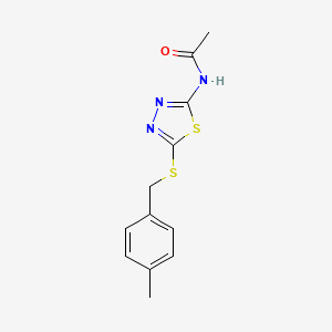 molecular formula C12H13N3OS2 B2809793 N-(5-((4-methylbenzyl)thio)-1,3,4-thiadiazol-2-yl)acetamide CAS No. 154347-54-3