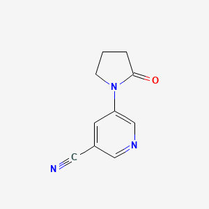molecular formula C10H9N3O B2809795 5-(2-Oxopyrrolidin-1-yl)nicotinonitrile CAS No. 2034154-04-4