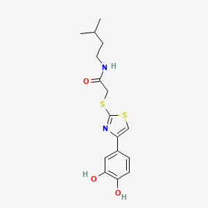molecular formula C16H20N2O3S2 B2809797 2-((4-(3,4-dihydroxyphenyl)thiazol-2-yl)thio)-N-isopentylacetamide CAS No. 941255-91-0