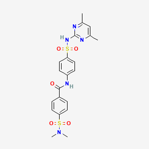 molecular formula C21H23N5O5S2 B2809809 N-{4-[(4,6-dimethylpyrimidin-2-yl)sulfamoyl]phenyl}-4-(dimethylsulfamoyl)benzamide CAS No. 303797-83-3