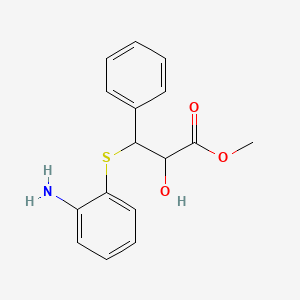 molecular formula C16H17NO3S B2809829 methyl 3-[(2-aminophenyl)sulfanyl]-2-hydroxy-3-phenylpropanoate CAS No. 902601-70-1