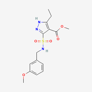 molecular formula C15H19N3O5S B2809836 METHYL 3-ETHYL-5-{[(3-METHOXYPHENYL)METHYL]SULFAMOYL}-1H-PYRAZOLE-4-CARBOXYLATE CAS No. 1239693-32-3