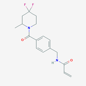 molecular formula C17H20F2N2O2 B2809868 N-[[4-(4,4-Difluoro-2-methylpiperidine-1-carbonyl)phenyl]methyl]prop-2-enamide CAS No. 2197848-11-4