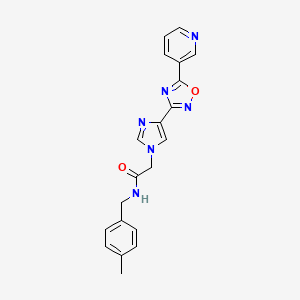 molecular formula C20H18N6O2 B2809869 N-[(4-methylphenyl)methyl]-2-{4-[5-(pyridin-3-yl)-1,2,4-oxadiazol-3-yl]-1H-imidazol-1-yl}acetamide CAS No. 1251631-07-8