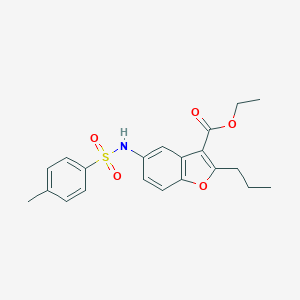 molecular formula C21H23NO5S B280987 ETHYL 5-(4-METHYLBENZENESULFONAMIDO)-2-PROPYL-1-BENZOFURAN-3-CARBOXYLATE 