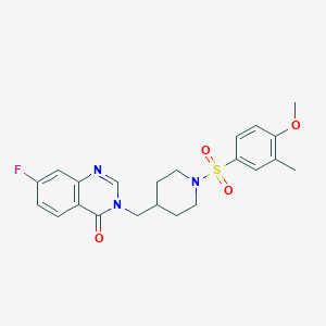 molecular formula C22H24FN3O4S B2809870 7-Fluoro-3-[[1-(4-methoxy-3-methylphenyl)sulfonylpiperidin-4-yl]methyl]quinazolin-4-one CAS No. 2415555-61-0