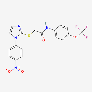 2-((1-(4-nitrophenyl)-1H-imidazol-2-yl)thio)-N-(4-(trifluoromethoxy)phenyl)acetamide