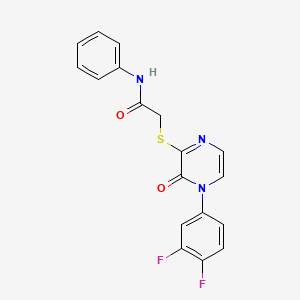 2-[4-(3,4-difluorophenyl)-3-oxopyrazin-2-yl]sulfanyl-N-phenylacetamide