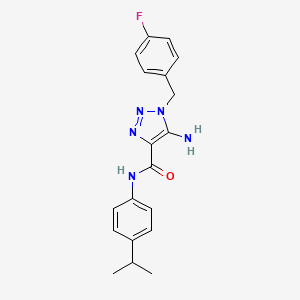 5-amino-1-[(4-fluorophenyl)methyl]-N-(4-propan-2-ylphenyl)triazole-4-carboxamide