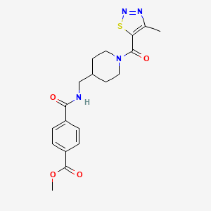 Methyl 4-(((1-(4-methyl-1,2,3-thiadiazole-5-carbonyl)piperidin-4-yl)methyl)carbamoyl)benzoate