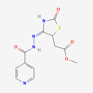 (E)-methyl 2-(4-(2-isonicotinoylhydrazono)-2-oxothiazolidin-5-yl)acetate