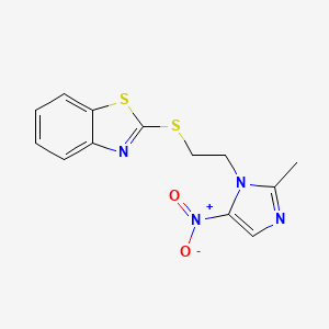 2-((2-(2-methyl-5-nitro-1H-imidazol-1-yl)ethyl)thio)benzo[d]thiazole