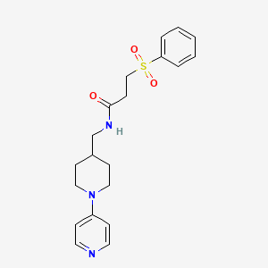 3-(phenylsulfonyl)-N-((1-(pyridin-4-yl)piperidin-4-yl)methyl)propanamide