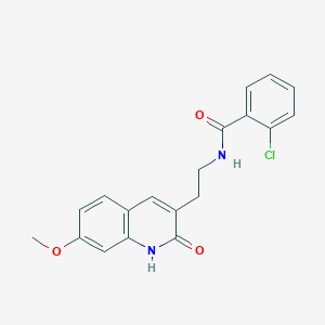 2-chloro-N-[2-(7-methoxy-2-oxo-1H-quinolin-3-yl)ethyl]benzamide