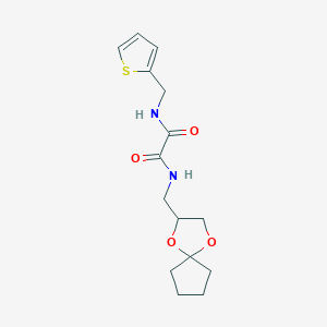N1-(1,4-dioxaspiro[4.4]nonan-2-ylmethyl)-N2-(thiophen-2-ylmethyl)oxalamide