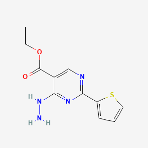Ethyl 4-hydrazino-2-(2-thienyl)pyrimidine-5-carboxylate