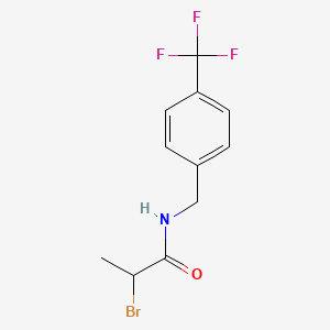 molecular formula C11H11BrF3NO B2809948 2-Bromo-N-[4-(trifluoromethyl)benzyl]propanamide CAS No. 1610949-24-0