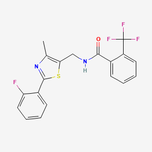 N-((2-(2-fluorophenyl)-4-methylthiazol-5-yl)methyl)-2-(trifluoromethyl)benzamide