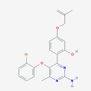 2-[2-Amino-5-(2-bromophenoxy)-6-methylpyrimidin-4-yl]-5-[(2-methylprop-2-en-1-yl)oxy]phenol