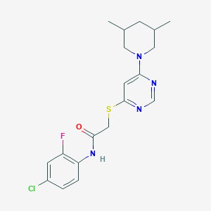 molecular formula C19H22ClFN4OS B2809954 N-(4-Chloro-2-fluorophenyl)-2-[6-(3,5-dimethylpiperidin-1-yl)pyrimidin-4-yl]sulfanylacetamide CAS No. 1251674-63-1