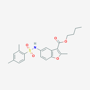 molecular formula C22H25NO5S B280996 BUTYL 5-(2,4-DIMETHYLBENZENESULFONAMIDO)-2-METHYL-1-BENZOFURAN-3-CARBOXYLATE 