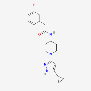 N-(1-(5-cyclopropyl-1H-pyrazol-3-yl)piperidin-4-yl)-2-(3-fluorophenyl)acetamide