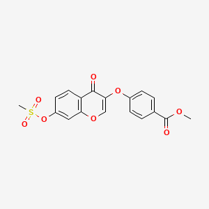 molecular formula C18H14O8S B2809963 Methyl 4-(7-methylsulfonyloxy-4-oxochromen-3-yl)oxybenzoate CAS No. 637750-40-4